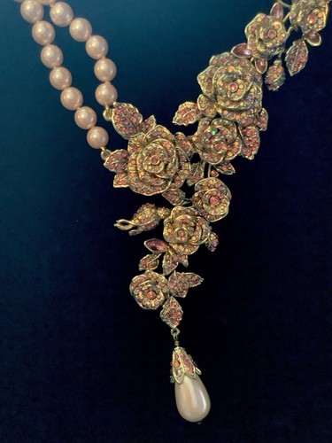 New with Tags HIEDI DAUS STATMENT Necklace Elegant "BLOOMING ROMANCE" - Picture 4 of 5