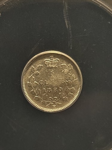 1883 H Canada 5 Cents Anacs Vf 30 Details Cleaned Damaged Silver Victoria - Picture 4 of 9