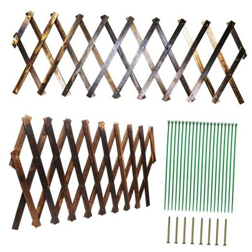 Expandable Garden Trellis 2Pack Wooden Lattice Fence Wall Panel 13.7"x59"
