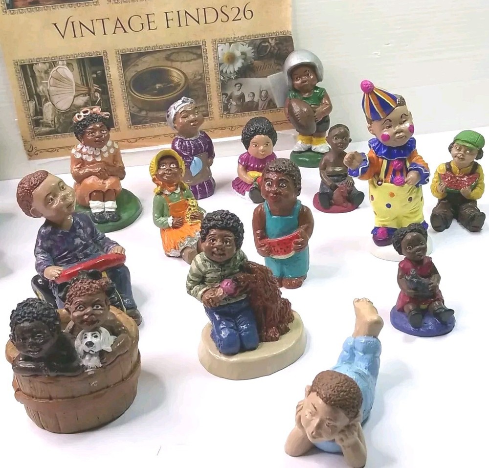 Vintage John Pleasants Figurine Lot of 14 Black American Children