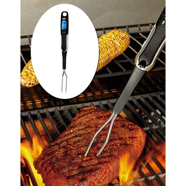 Expert Grill Digital Meat Thermometer Fork LCD Display LED Light