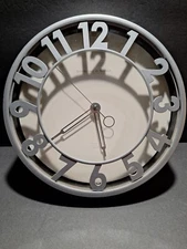 Sterling & Noble Wall Clock No9 Silver 11" Tested Works