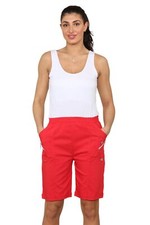Women's Cherry Berry Shorts Cotton Blend Summer Stretchy Elasticated Shorts UK