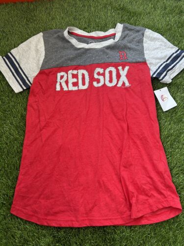 MLB BOSTON RED SOX WOMENS G-III 4HER BY CARL BANKS SHORT SLEEVE BLING SHIRT XL