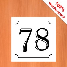 6" Plastic House number sign 3mm PVC Drilled 51-99 Black and white with fixings