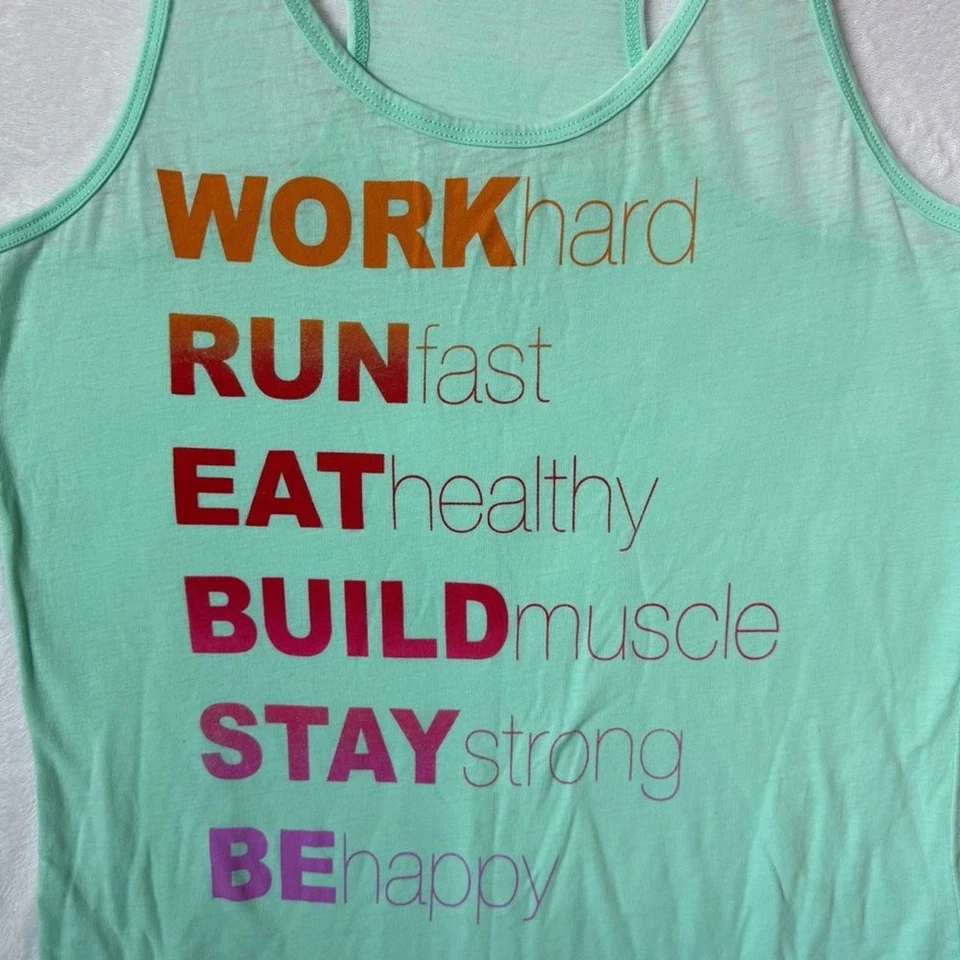 Camiseta sin mangas Chin Up Apparel verde menta motivacional para mujer talla grande Foto 4 de 4