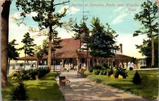Holyoke Massachusetts Pavilion at Hampton Ponds Scenic Vintage Postcard c1910