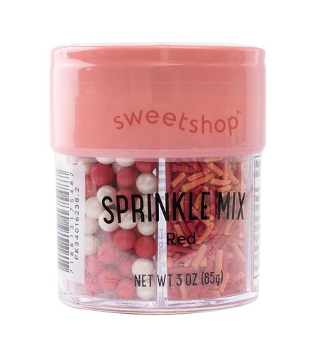 Sweetshop Sprinkles Jar 3oz-Red, 6 Cell