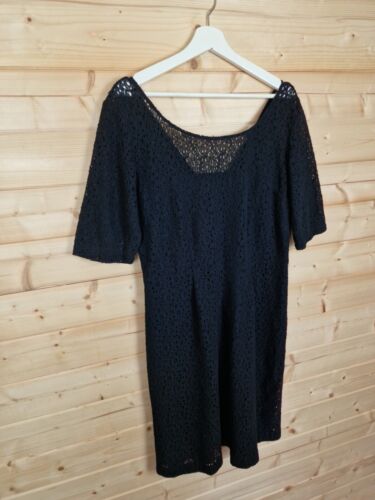 Toast Dress UK 14 Black Lace Shift Lined Broderie Anglaise LBD Mini - Picture 6 of 19