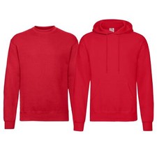 Fruit of the Loom Classic Hooded Sweatshirt Hoodie Plain Top Sweat Jumper