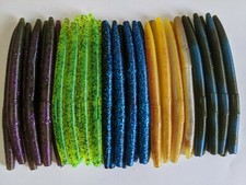 100PK-5"SENKO SOFT PLASTIC BASS WORMS-5 COLORS/20 EACH-"WATER SPARKLE"-MULTI PAC