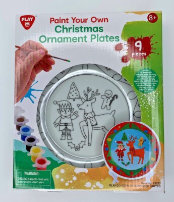 PlayGo Paint Your Own Christmas Ornament Plates Kit Ages 8+ Reindeer Elf