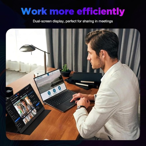 15.6'' 1080P Portable Monitor External Monitor With Laptop,PC,Mac,Phone,Xbox NEW - Zdjęcie 9 z 21