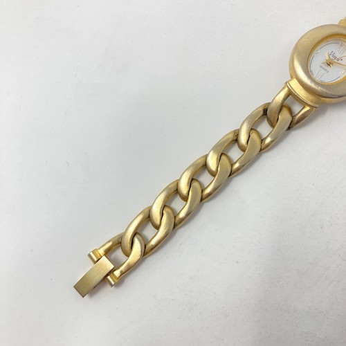 Vivani Watch Women 23mm Gold Tone Matte Curb Link Band Oval New Battery 7.25" - Picture 20 of 21