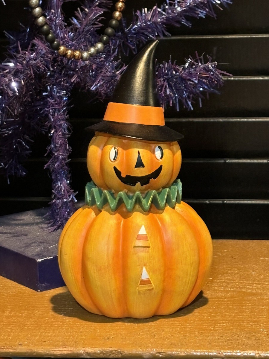 Vintage Retro style Fall Halloween Sunflower Happy Jack O Lantern