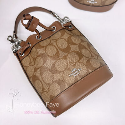 NWT Coach Mini Bucket Bag In Signature Canvas CR145
