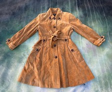 Vintage Jerry Lewis Classic Luxuries Women's Brown Leather Coat Size L.