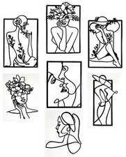 Wandbild Loft Style Modern Art Silhouette Linea Wanddeko aus Blech Bild Schwarz