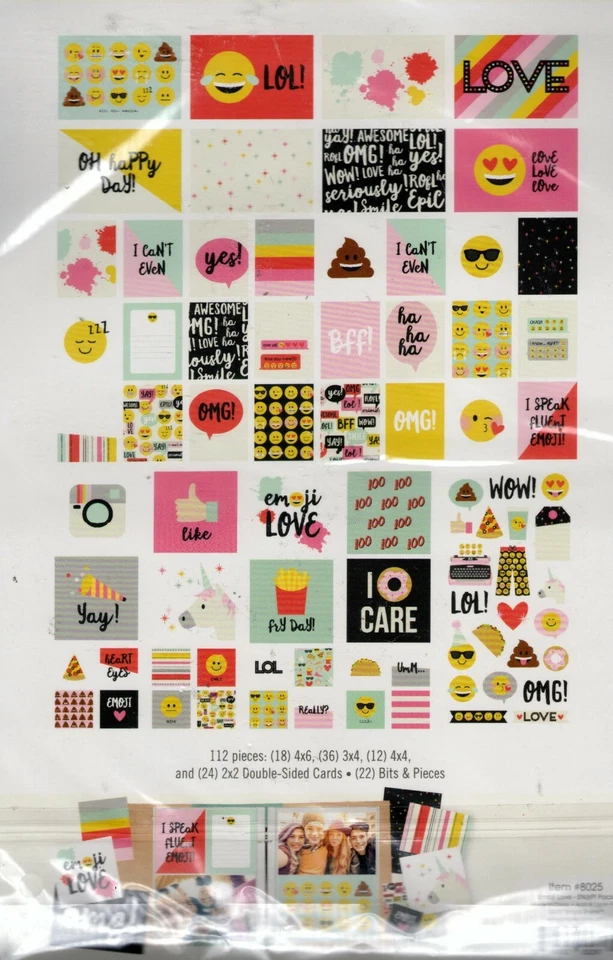 Simple Stories SN@P Pack~EMOJI LOVE~112 pieces~Really nice! Fast Ship! - Image 2 of 2