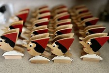 Lot of 22 NEW WOODEN PINOCCHIO NAPKIN HOLDER.MADE IN ITALY. 5  