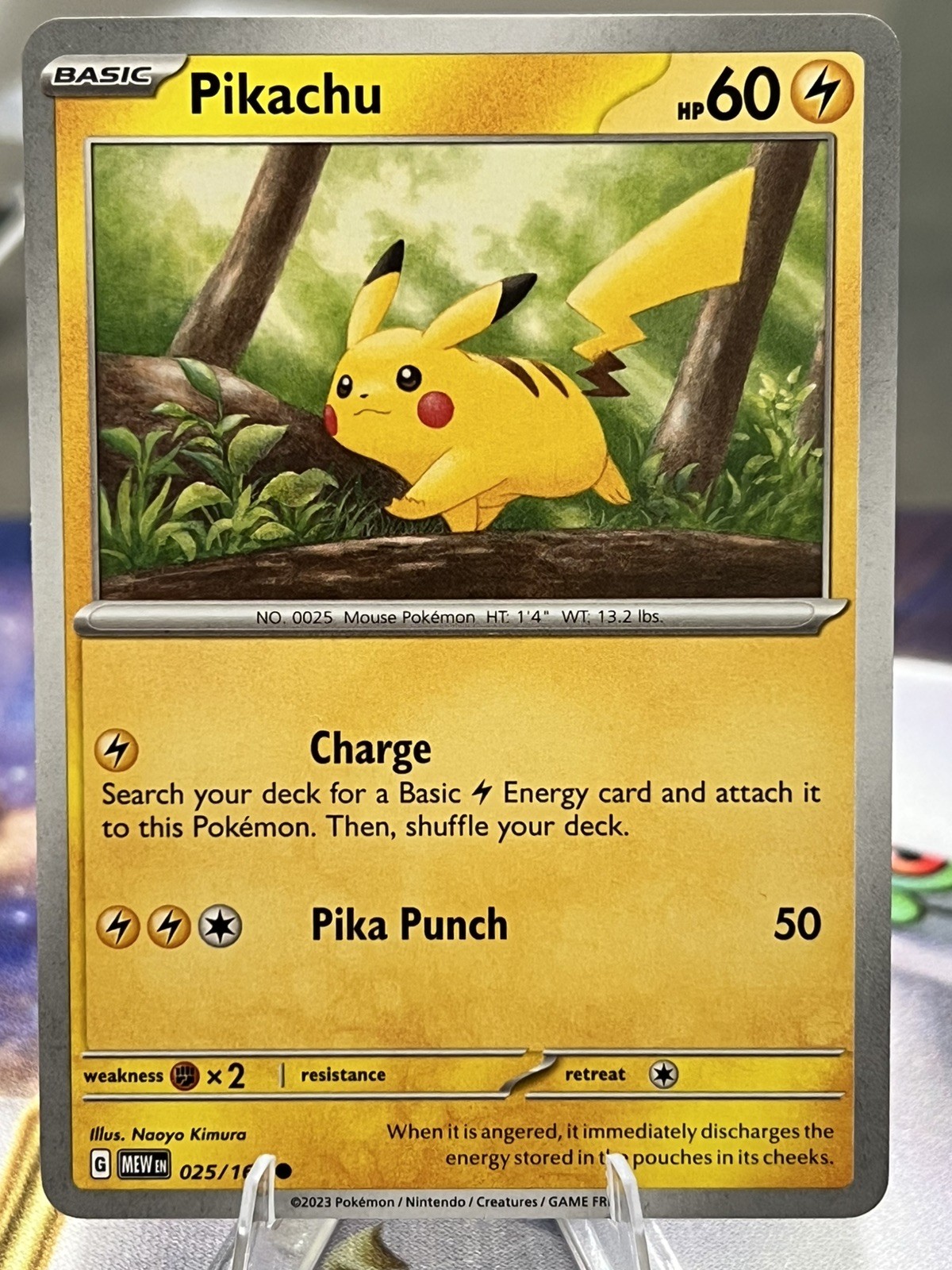 Pikachu 25/165 Pokémon Scarlet & Violet 151 Common Non Holo NM