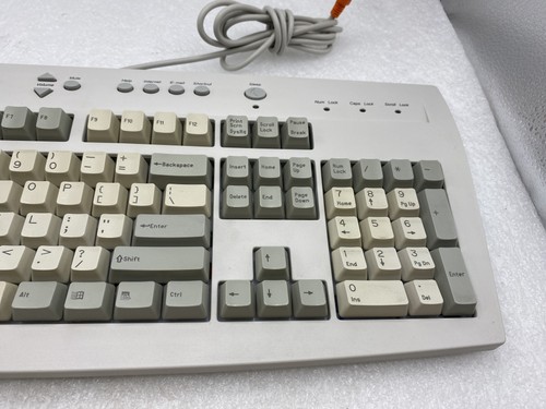 Vintage Gateway Wired PS/2 Computer Keyboard P/N: 7000985 Orange 6 Pin Connector - Picture 3 of 7
