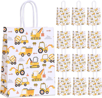 12 StüCk Bagger Geburtstag Papier GeschenktüTen Set - Baustelle Mitgebsel TüTen