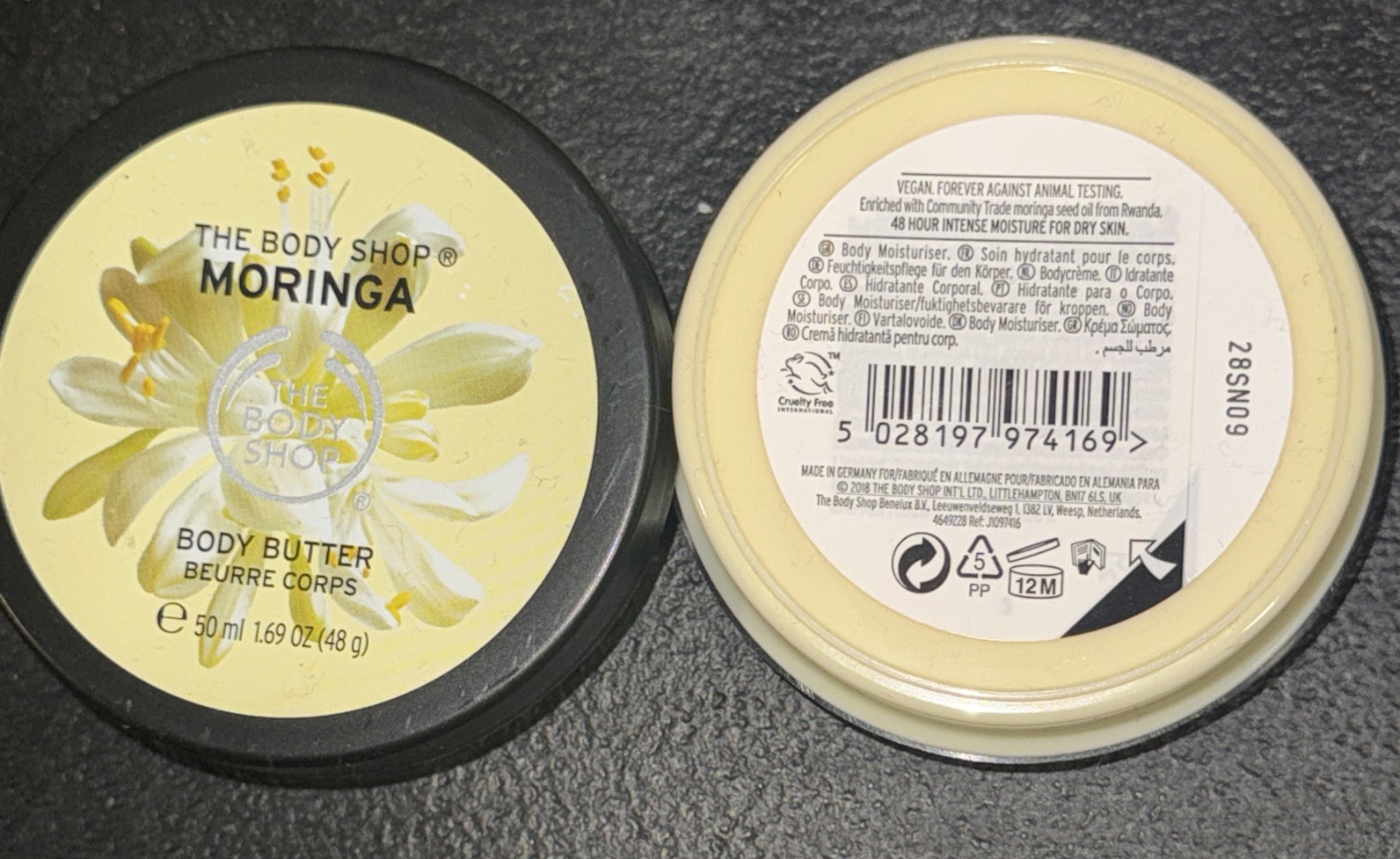 2 PACK NEW The Body Shop Moringa Body Butter. 50ml Each
