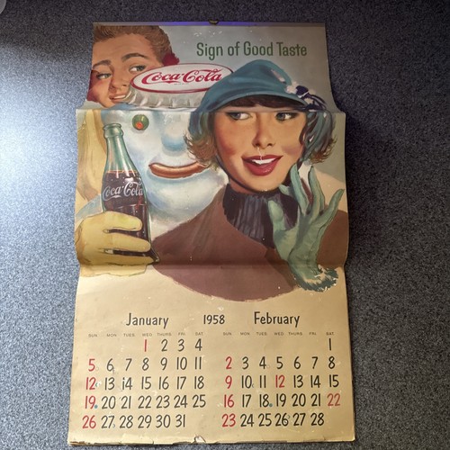 1957 1958 Coca Cola Calendar December - Picture 4 of 7
