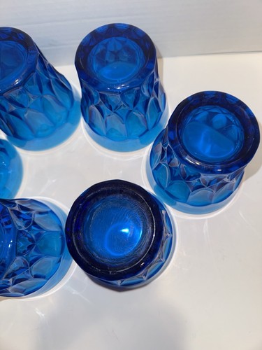 6 Vintage Noritake Perspective Blue Double Old Fashioned Glasses HTF! - Picture 8 of 15