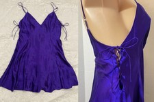 L 90s FREDERICKS OF HOLLYWOOD Soft SILK Nightgown Chemise Slip Dress Nightie