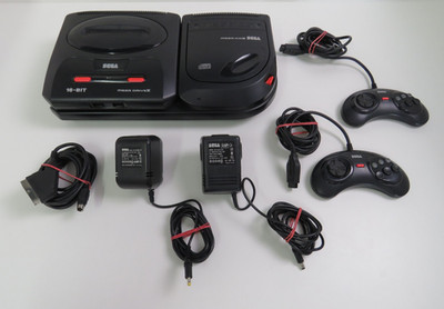 Sega Mega Drive + Mega-CD II Konsole + 2x 6-Button Controller / RGB-Kabel - Top!
