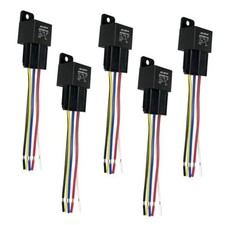 24V 5Pin 40A SPDT Relay with Harness Sockets and Color-Labeled 24V 5pin 5pcs 