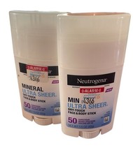 2 Neutrogena Ultra Sheer Sunscreen Stick SPF 50 - 1.5oz Exp 01/27
