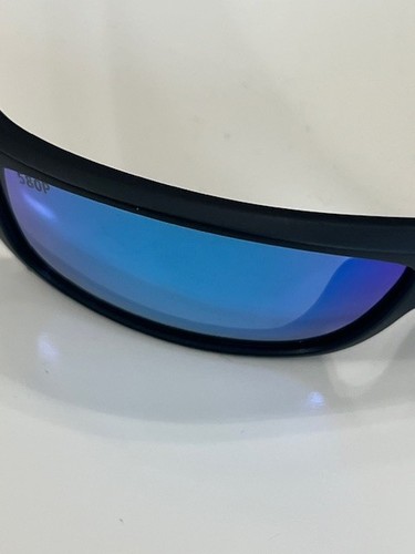 Occhiali da sole Costa Del Mar Cat Cay nero opaco blu specchio polarizzati con custodia--ottimi - Foto 7 di 11