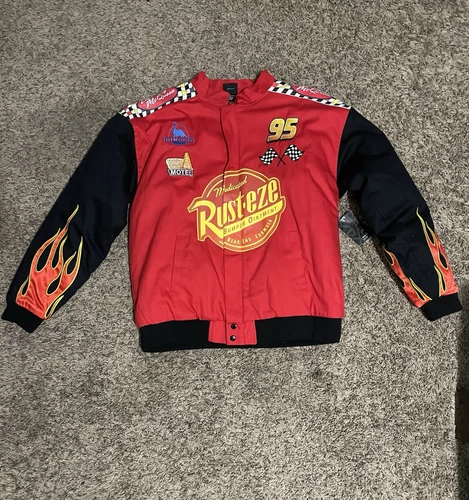 ALEXANDER MCQUEEN Giacca da corsa taglia grande Disney Pixar Cars Saetta McQueen esclusiva pranzo in scatola