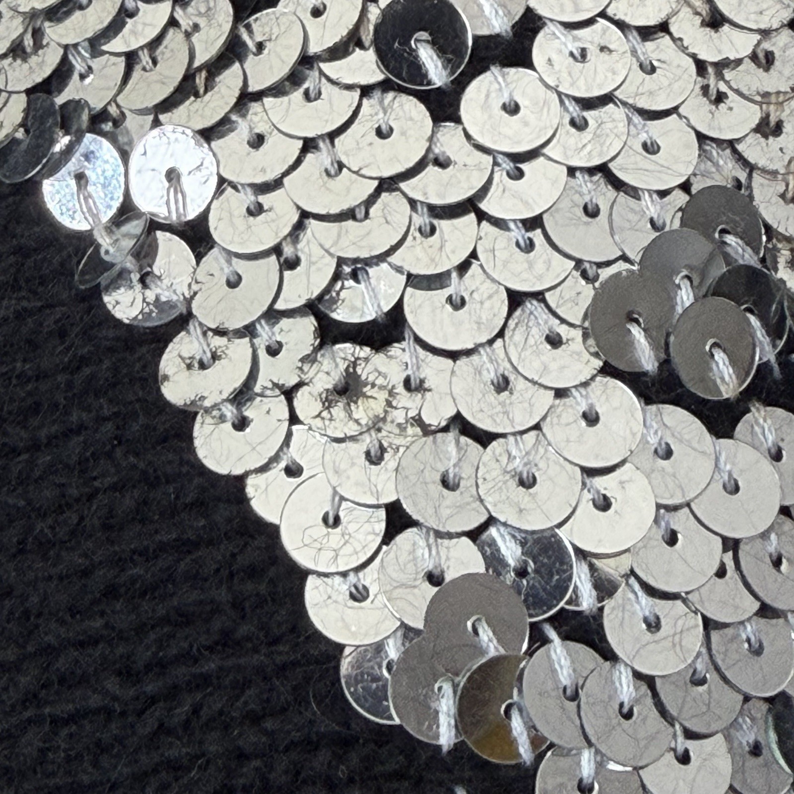 Sequin Leopard Cat Sweater Medium Embellished Nov… - image 11