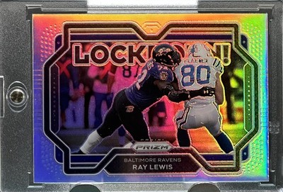 RAY LEWIS RARE HOLO LOCKDOWN INSERT REFRACTOR PRIZM SPORTS CARD RAVENS MINT