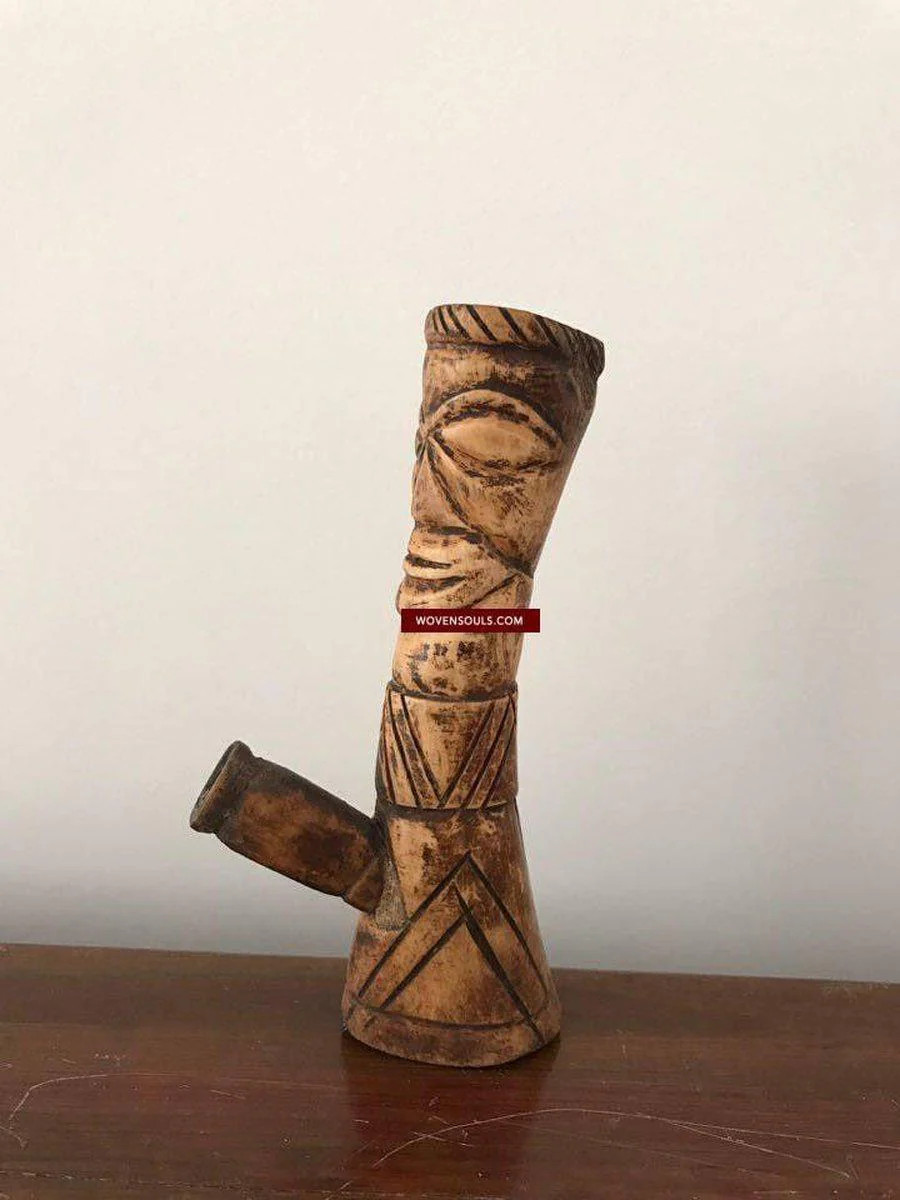 WOVENSOULS - 408 Old Smoking Pipe - Chillum - Cheelum from Nagaland