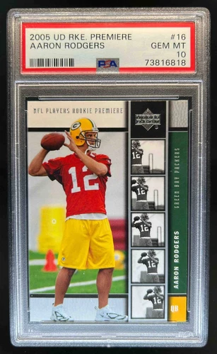 2005 Upper Deck Rookie Premiere Aaron Rodgers Rookie RC #16 Packers PSA 10