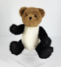 Teddymanor Rare Charming Jointed Black White Brown Plush Bear Age 3 Up 12"Tall