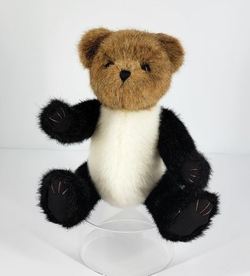 Teddymanor Rare Charming Jointed Black White Brown Plush Bear Age 3&Up 12''Tall
