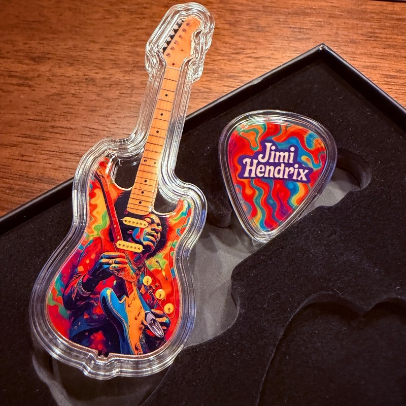 JIMI HENDRIX - 54.6g .999 Copper Guitar & Pick SET - Limited Mint - 2026 BOXED