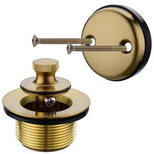 Brass Bathtub Drain Kit, Lift and Turn Tub Drain Kit with Two-Hole Tub Overfl...