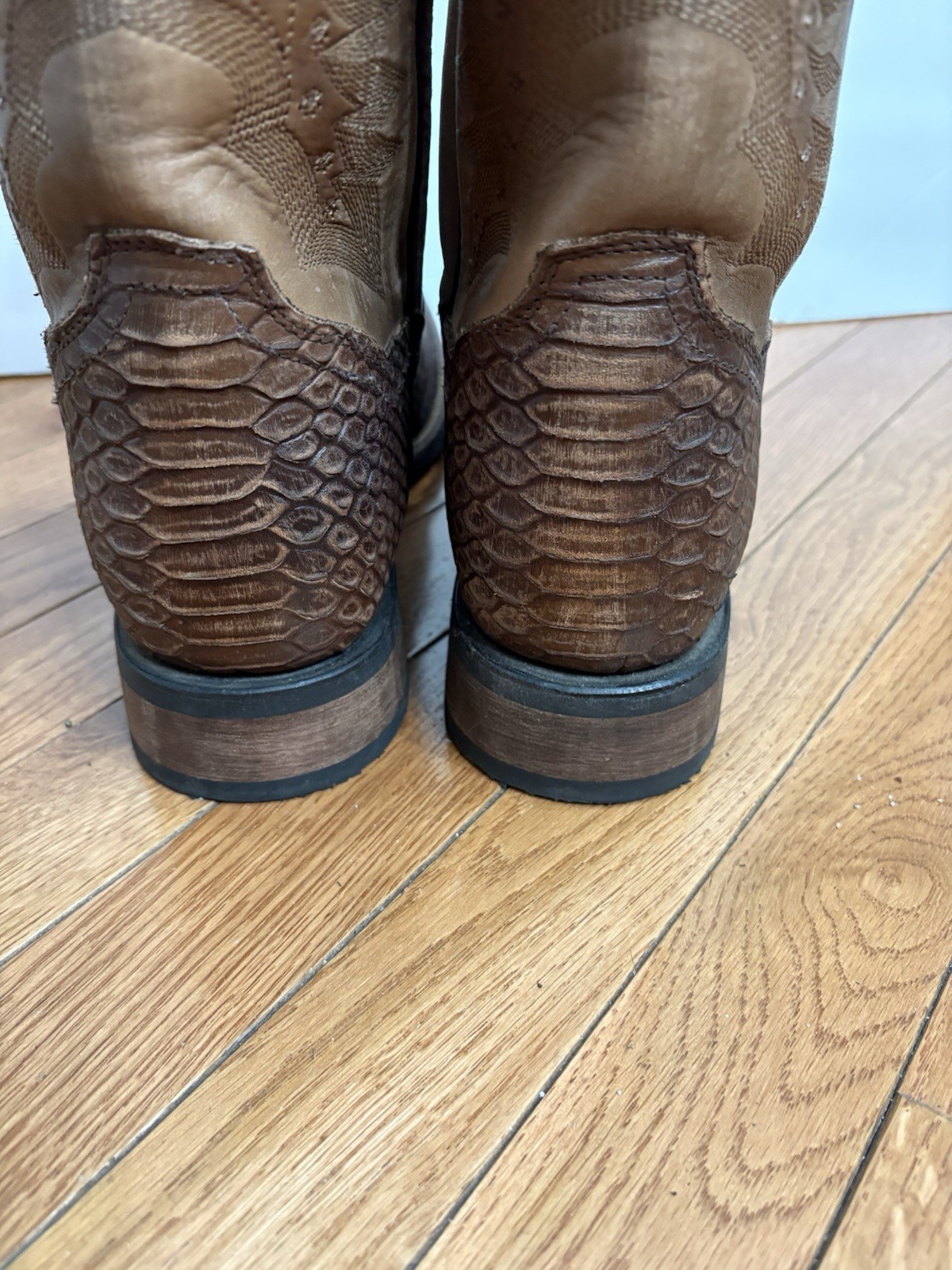 Dan Post KA Faux Python Print Leather SquareToe W… - image 8