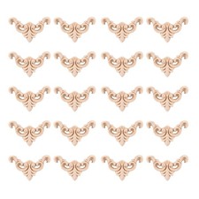 20Pcs  Unpainted European Wood Furniture Window Corner Wood Applique Onlay7704