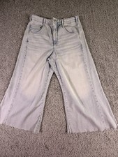 NWOT Pilcro Anthropologie Jeans Size 29 Cropped Wide Leg Light Wash