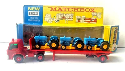 Matchbox King Size K-20 with Ford #39 Tractor Transporter VERY NICE!! with box - Image 1 of 4