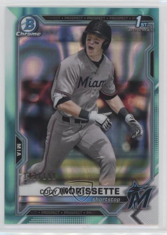 2021 Bowman Draft Chrome Aqua Lava Refractor /199 Cody Morissette #BDC-88 10h2