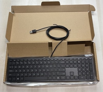 HP TPC-COO3K Slim/Thin Black Wired USB Keyboard for Desktop Computer